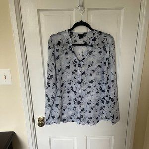 Ann Taylor Sheer Powder Blue Blouse